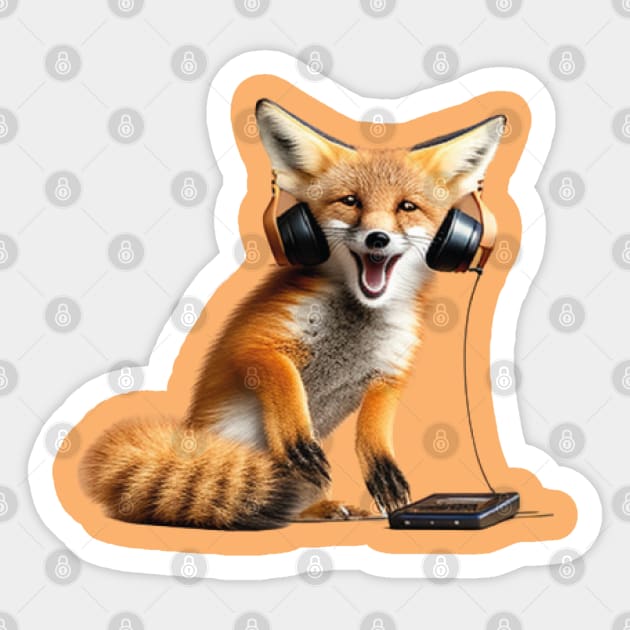Smiling Musical Fox Sticker by TOMOBIRI